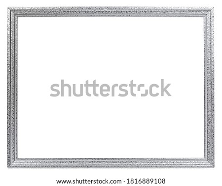 Old silver ornate picture frame with nice decor isolated on white, high resolution