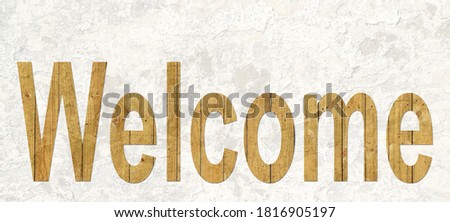Welcome sign with abstract background