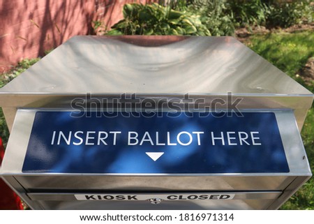 A ballot drop box in Holliston, Massachusetts