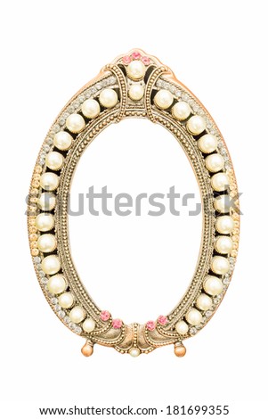 vintage style Pearl frame isolate on white background