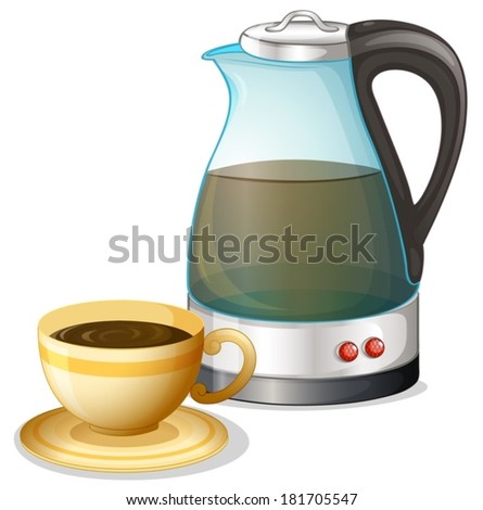Illustration of a chocolate drink on a white background