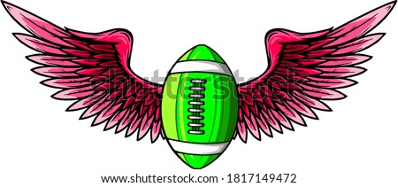 american football balloon with wings vector icon