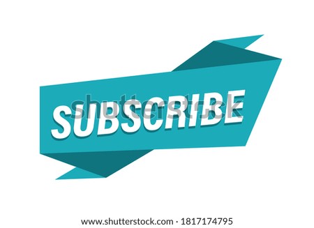 Subscribe us banner on white background 