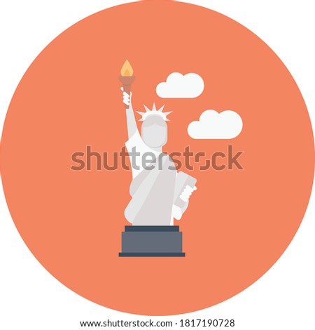 statue of liberty vector flat color icon 