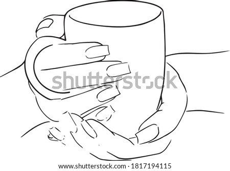 icon for manicure hand with cup of tea 