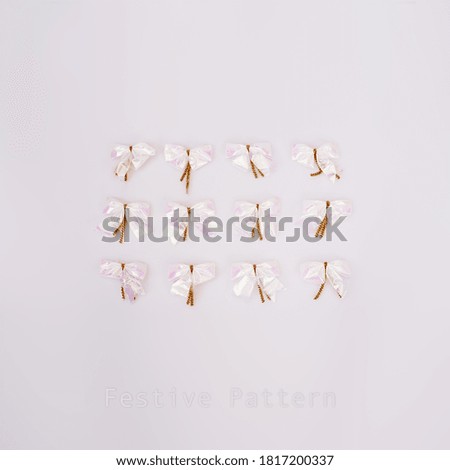 Festive bow pattern isolated on a white background