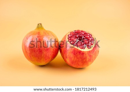 Delicious pomegranate fruit ripe in autumn