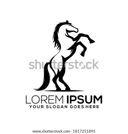 horse jumping logo vector illustration, good for mascot, delivery, or logistic, logo industry, flat color style with black.