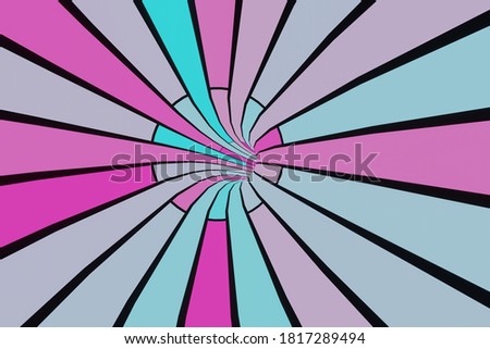 Abstract Futuristic pink blue speed tunnel 3d rendering