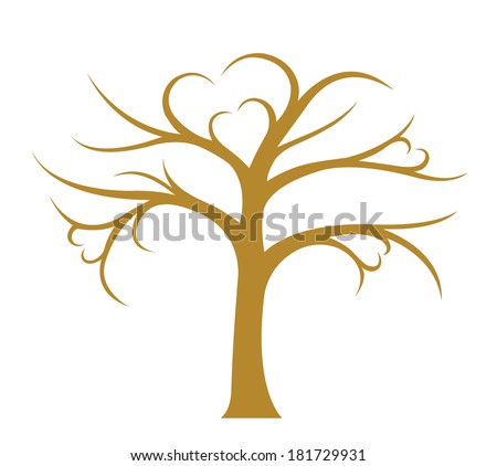 Tree without leaves on white background, image