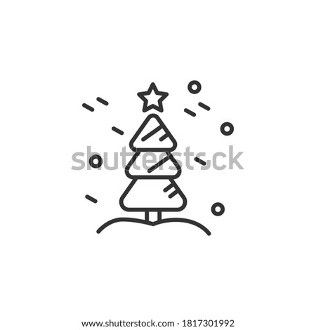 Christmas tree line icon. Holiday symbol. New year celebration. Moments, details and festive decorations. Christmas and New Year holidays concept. Isolated vector illustration. Editable stroke