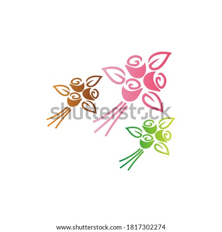 Flower icon color vector design illustration