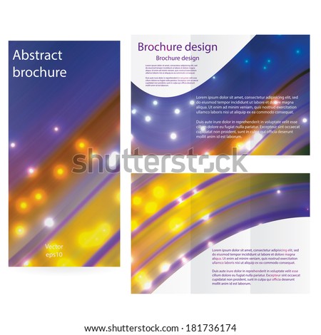 Vector Brochure Layout Design Template abstract set purple yellow color