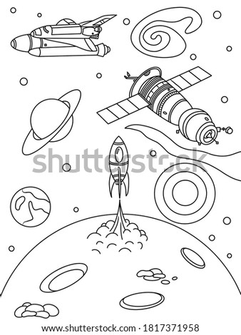 Coloring page. Space and planets 