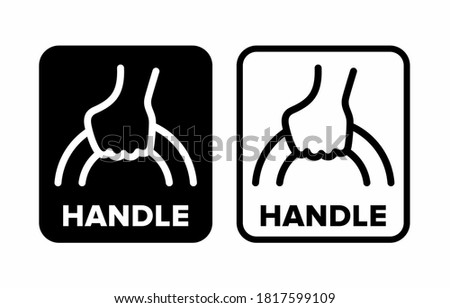 "Handle" item design, ergonomic, carry accessory information sign Royalty-Free Stock Photo #1817599109