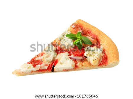 Slice of pizza quattro formaggi