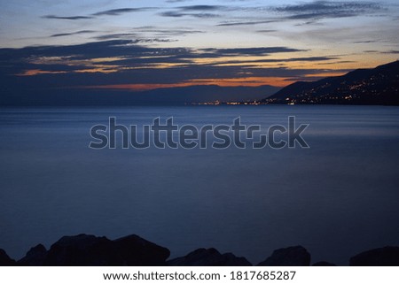 sunset with sea view in all its shades of color