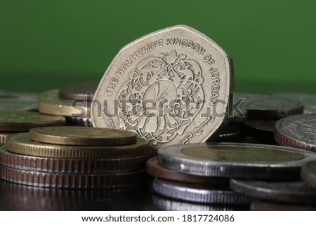 close-up coins from various countries
