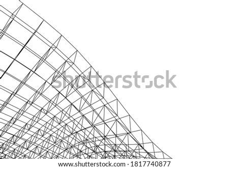 Abstract modern architecture 3d vector illustration