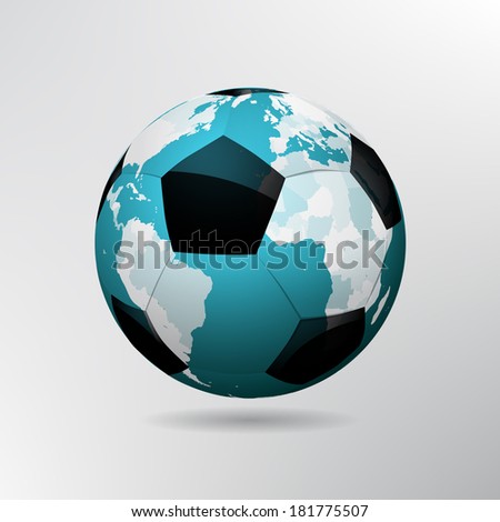 Creative Soccer Vector Design Globe, Earth sport football symbol