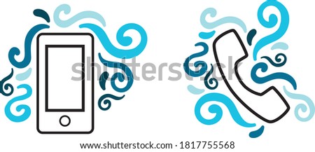 vector icon phone smart phone decorative blue