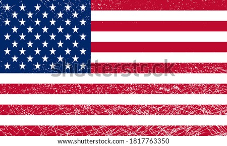 American flag of United States of America with grunge texture. ESP 10