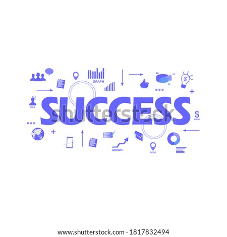 success sentences are surrounded by various icons about the process