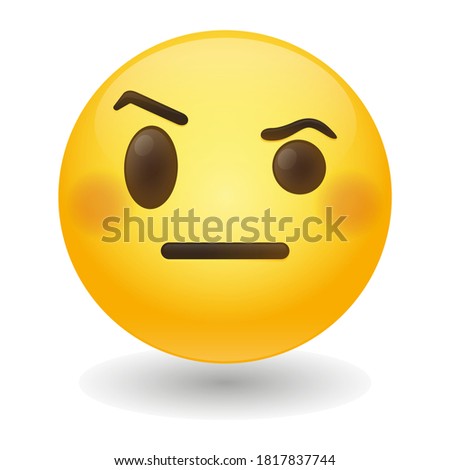 Raised Eyebrow Emoji Vector art illustration design. Emoticon expression graphic round. Avatar kawaii style. Royalty-Free Stock Photo #1817837744