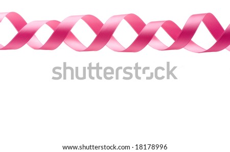 Pink ribbon border isolated on white background