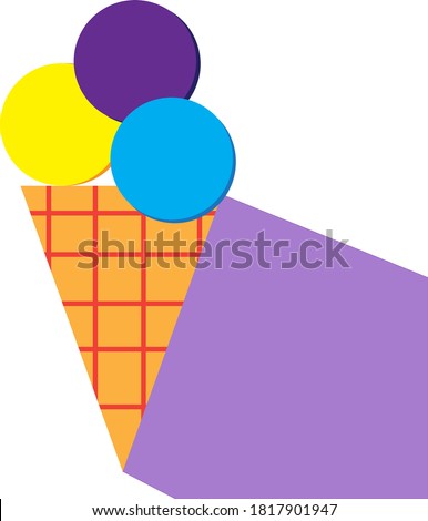 Flat style illustration of ice-cream.