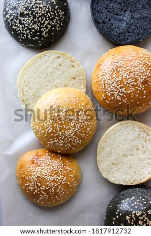 Buns for Burger with sesame seeds
