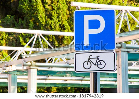  Bicycle road sing, parking sing of bicycle in Tbilisi.