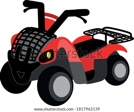 ATV cartoon red car motorcycle 
vehicle