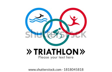 Triathlon symbol logo design template illustration