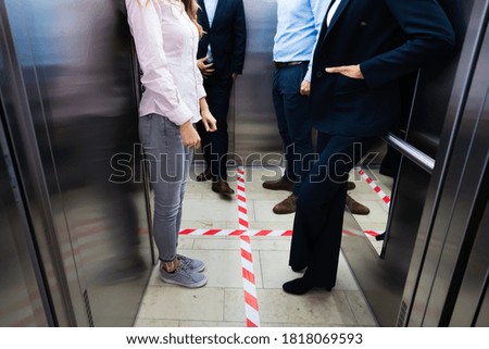 Social Distancing Marks on Floor In Elevator 