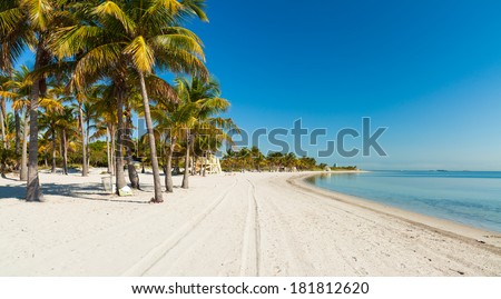 Beautiful Crandon Park Beach located in Key Biscayne in Miami. Royalty-Free Stock Photo #181812620