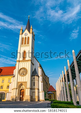 View on the Church of Our Lady Magyarok Nagyasszonya Templom in Keszthely, Hungary