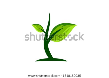 Plant growth for logo design concept. Very suitable in various business purposes, also for icon, symbol and many more.