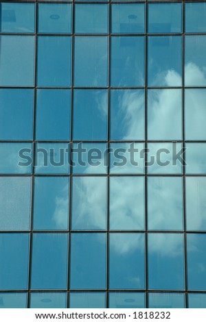 Glass wall of the modern building in Novi Sad