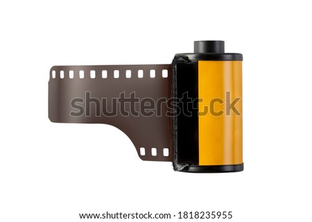 Film cartridge for still camera isolated on white