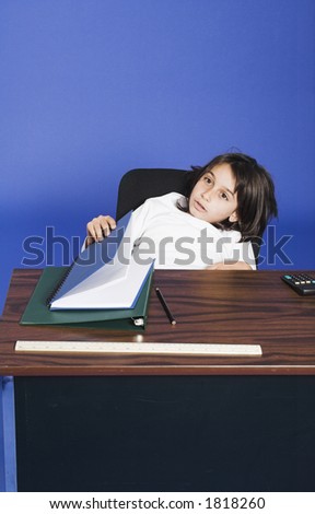 little girl sitting in bad posture