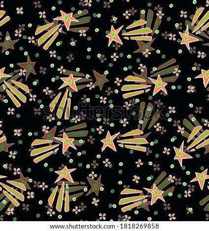 Colorful stars seamless pattern. Vector 