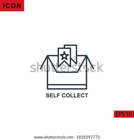 Self collect vector icon on white background. Illustration line icon for graphic, print media interfaces and web design.
