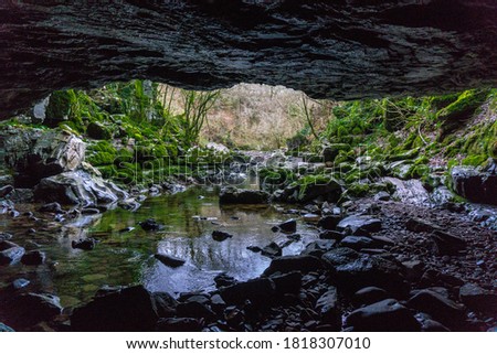 Inside a cave in the Brecon Beacons