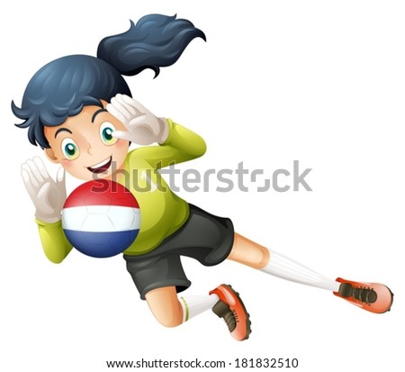 Illustration of a soccer player from Netherlands on a white background