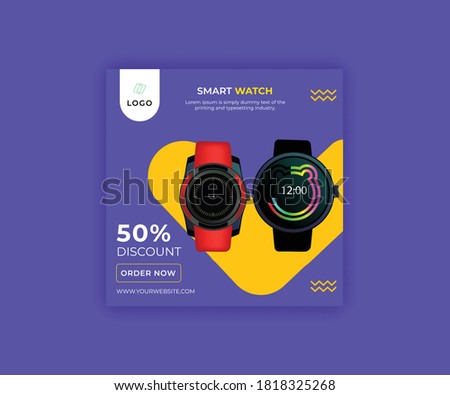 Smart Watch Sale Offer Post Web Banner Royalty-Free Stock Photo #1818325268