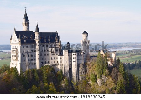 Neuschwanstein Castle in Germany.  Beautiful photo for advertising.