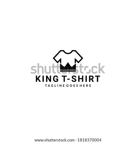 Creative modern t-shirt logo design Vector with crown sign illustration template