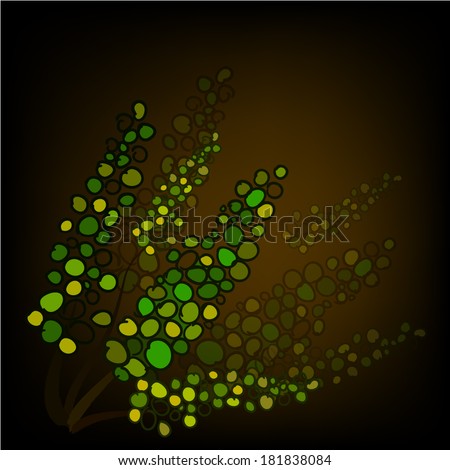 Flowers of circles on a dark background. vector