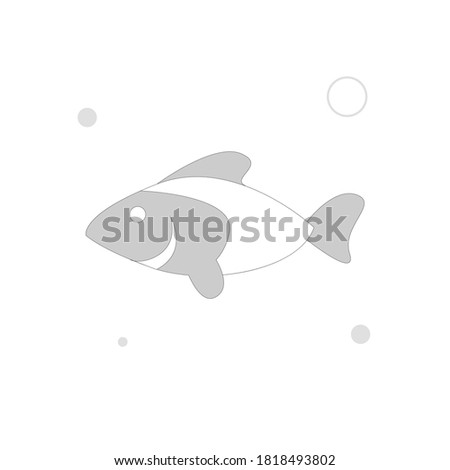 fish vector flat illustration on white background